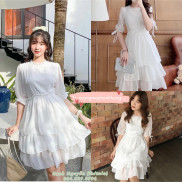 [Video+Ảnh thật] Váy thiết kế dự tiệc, dạ hội kỷ yếu prom, đầm trắng công chúa trễ vai - Xưởng May Hạnh Hồng